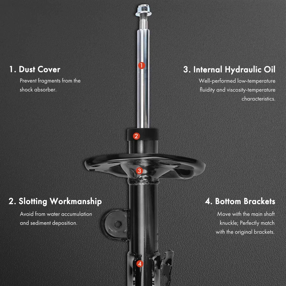 2x Front Left & Right Shock Absorber for Scion tC 11-16 Toyota Prius V 2012-2017 - Image 3 of 4