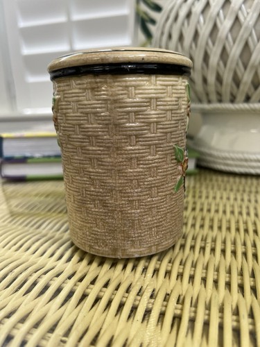 Hotta Yu Shoten Japanese Basketweave Majolica Spice Salt Pepper Sugar Shaker - Picture 4 of 7