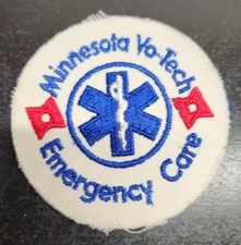 Vintage Minnesota Vo-Tech Emergency Care Sew-On Patch -  3 Inches