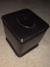 mDesign Metal Square Paper Facial Tissue Box Cover Holder - Slate Gray