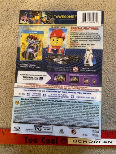 The LEGO Movie Everything Is Awesome Edition Blu-ray & DVD Virtruvius Figure NEW - Picture 2 of 2