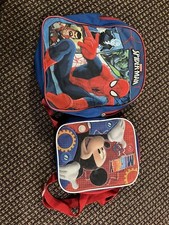 Marvel Spider-Man backpack and Disney Mickey lunch bag for 2-4 years boys
