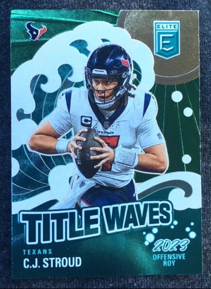 2024 DONRUSS ELITE C J STROUD TIDAL WAVES SP GREEN FOIL VARIATION