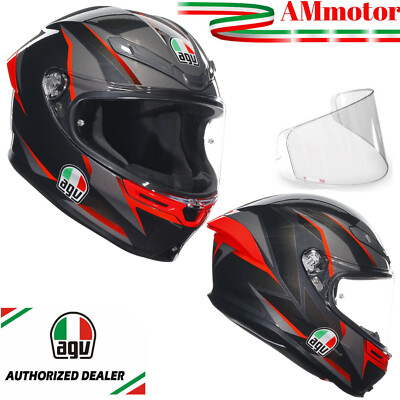 Agv K6 S SLASHCUT BLACK GREY RED Größe S 55 56 Helm Motorrad Integralhelm