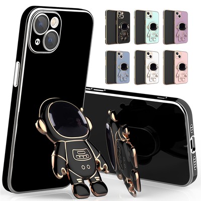 Cute 3D Astronaut Holder Stand Case For iPhone 15 Pro Max 14 13 12 11 XS XR SE3