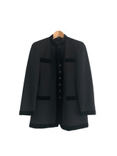 Louis Féraud Velvet/crepe Jacket Black Uk Size S/m