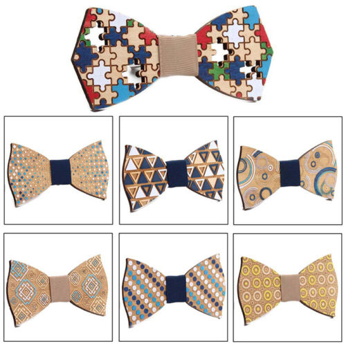 Tracolla Regolabile Papillon In Legno Cravatta In Legno Incisa A Mano #IT