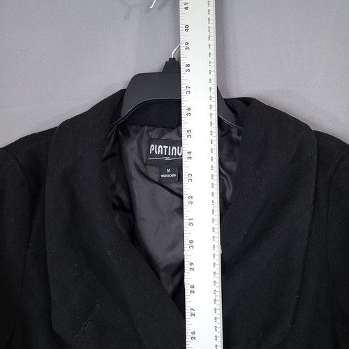 Platinum Women's Double Breasted Pea Coat Lined Black Size M - Picture 5 of 11