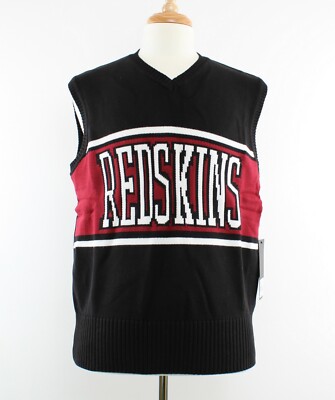 OTS NFL Men's Washington Redskins Sweater Vest, Black & Red, Large