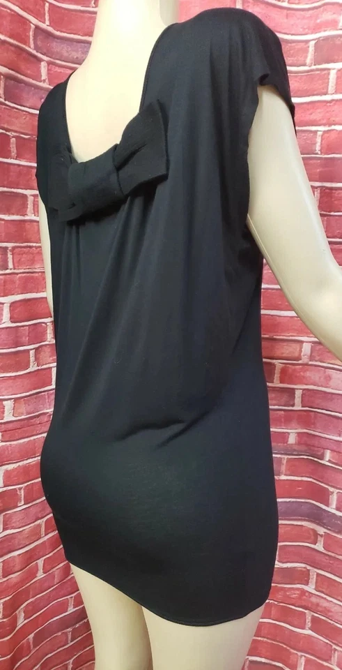 LANVIN Paris Black Bodycon Mini dress Or Long Top womens Size XS #04 - Image 2 of 4