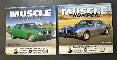 Two (2) Muscle Thunder Wall Calendars, 2016 & 2017, Pre-Owned