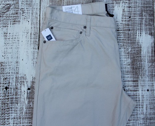 GAP Men's Size 32/30, 36/30 Stone Beige/Gray Khakis Slim Fit Pants NEW - Picture 5 of 6