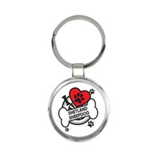 Shetland Sheepdog: Gift Round Keychain Dog Breed Pet I Love My Cute Puppy Dogs