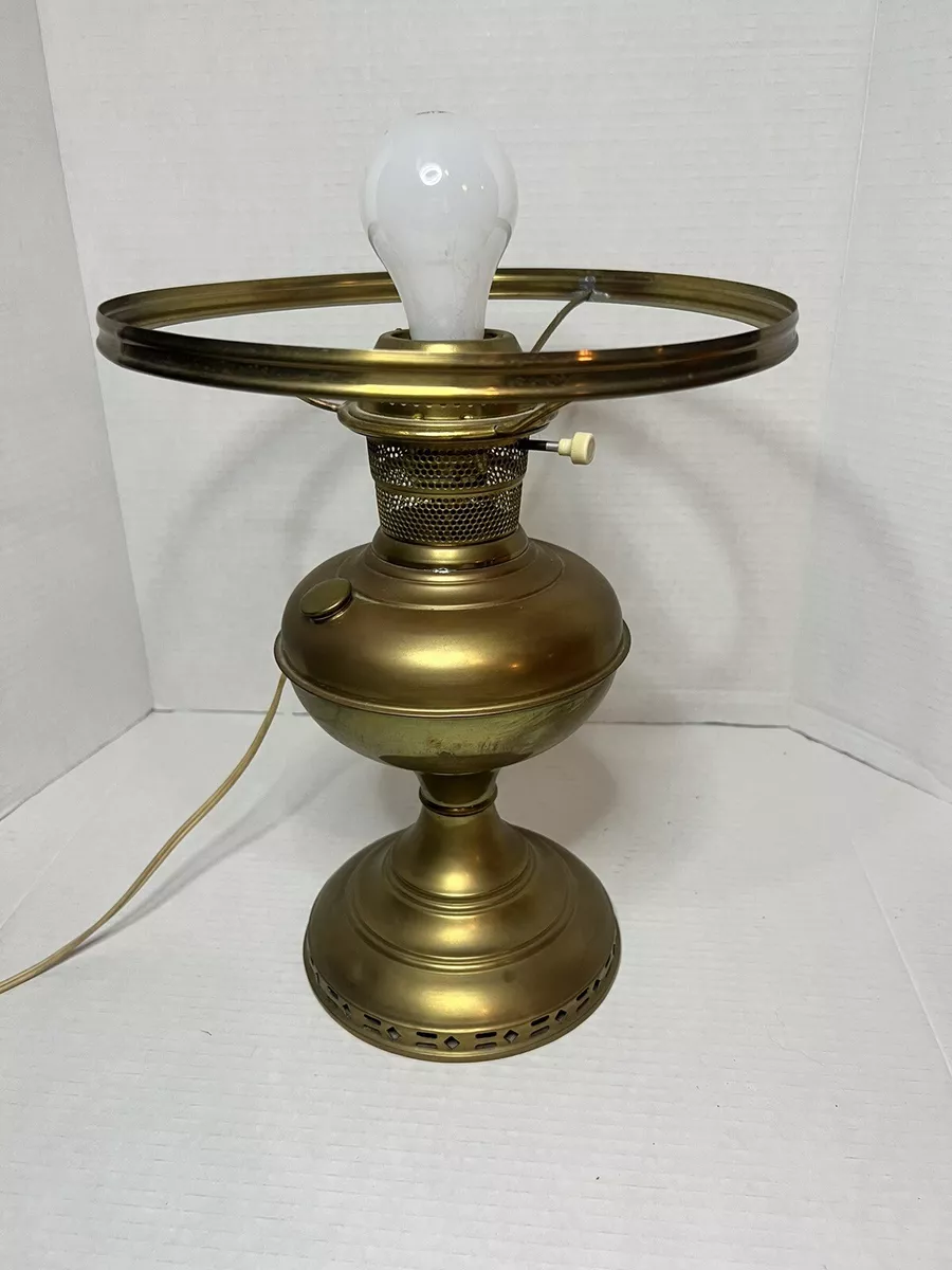 Vintage Brass Table Lamp Base Electric Without Shade