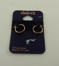 18kt  rose gold plated hoop earring earrings 18 k