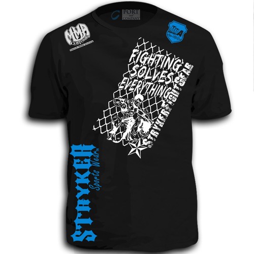 Brand New Stryker Fighting Solves Everything MMA bjj Shirt Boxing T any Size - 第 8/9 張圖片