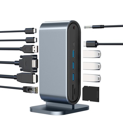 USB 3.0 PD 100W 4K HDMI Typ C HUB USB-C Splitter Ethernet-Adapter Dock Station