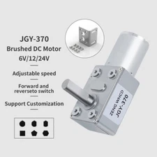 Single Kong Axis JGY370 Worm Gear Reduction Self-locking Motor DC 6V12V24V Gear