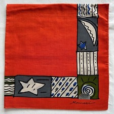 Handkerchief Vintage Red Plain Cotton Border Geometric Classic Pocket Square 20"