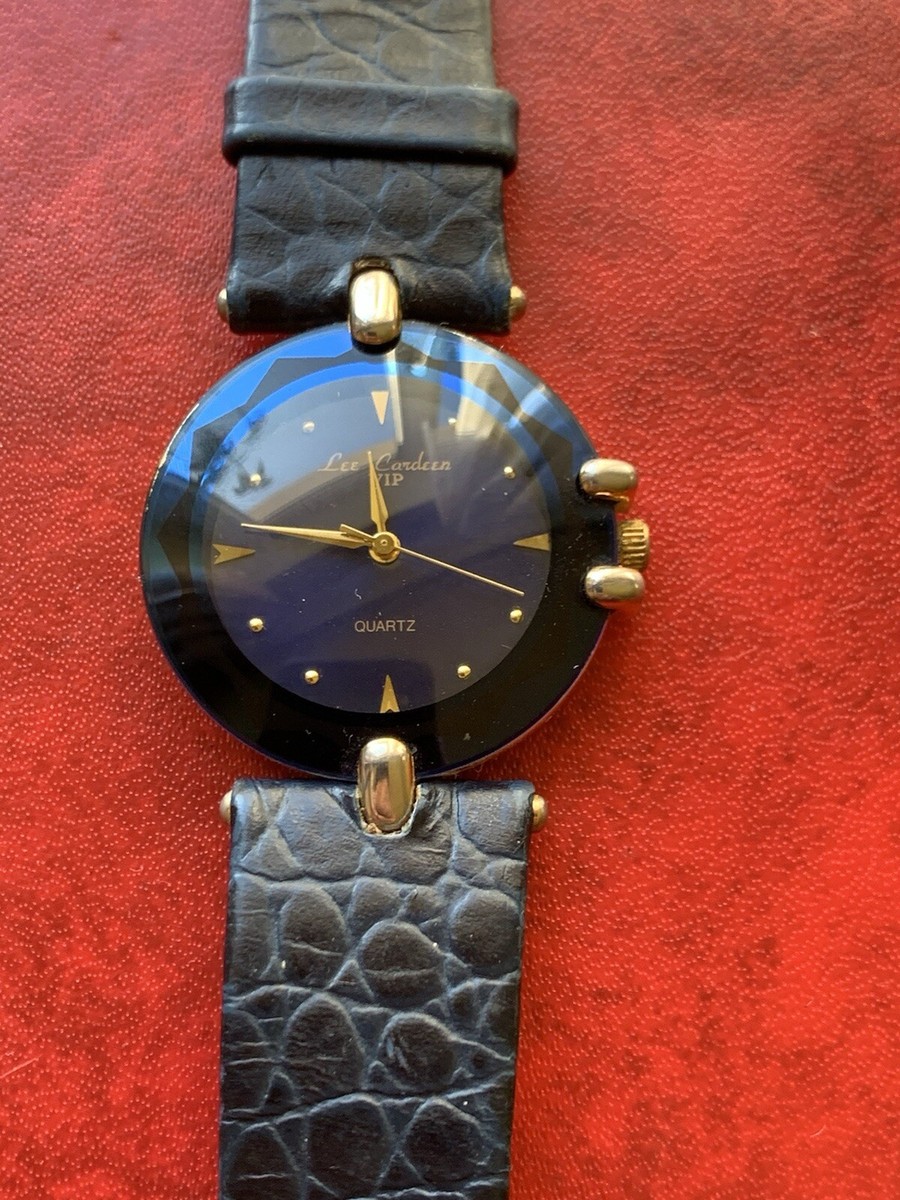 LEE CARDEN WOMEN'S 18k GOLD PL, BEAUTIFUL BLUE DIAL