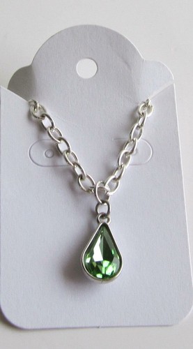 Handmade-Green drop Necklace, Pendant 