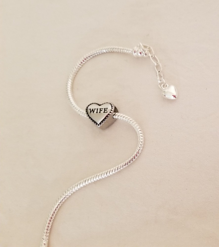 Wife bracelet charm for her - personalized wifey gift idea for jewelry