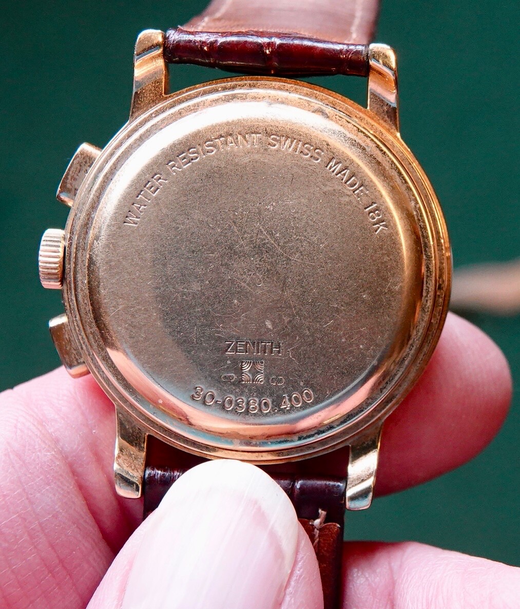 Zenith Watch, El Primero Chronograph movement, 18ct gold, serviced