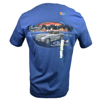 1963 Stingray Men's T-shirt Chevrolet Racing 427 Island Shores Classic Cars NWT