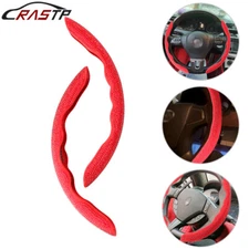 Red Car Steering Wheel Cover 38cm Shiny Rhinestone Bling Diamond Universal