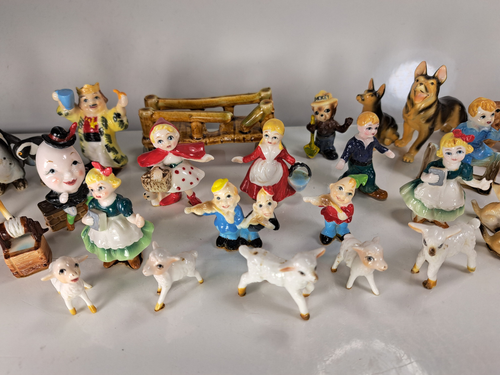 Lot of Vintage Bone China Figurines, Nursery Rhymes, Dogs, Penguins