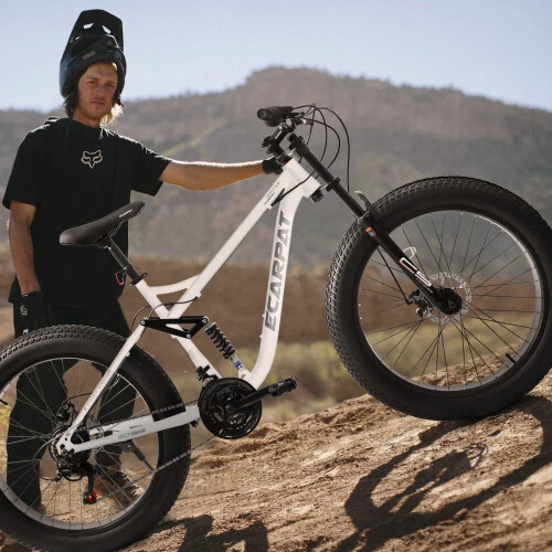26" Mountain Bike,Full-Suspension 21 Speeds w/Disc-Brake MTB Bicycle, Fat Tire - Picture 40 of 42