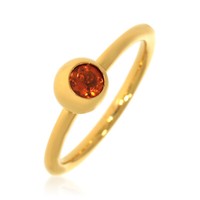 Xen Ring Mit 4 Mm Madeira Citrin Ca. 0,30 Ct. Gelbvergoldet 54 / 17,2 Mm