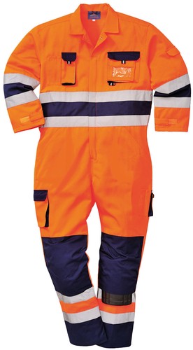PORTWEST Nantes Hi-Vis Contrast Work Coverall Safety Workwear Overall - TX55 - Picture 10 of 11