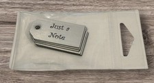 Metal Tags Just A Note" Silver 5 Pack Crafts Scrapbooking 1.5" x .75" NEW