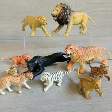 Vintage Lot Of Cat Animal Toy Figures PVC Lion Tiger Panther