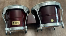 Latin Percussion LP M. Cohen Performer Series BONGOS Brown w/Chrome Hand Crafted