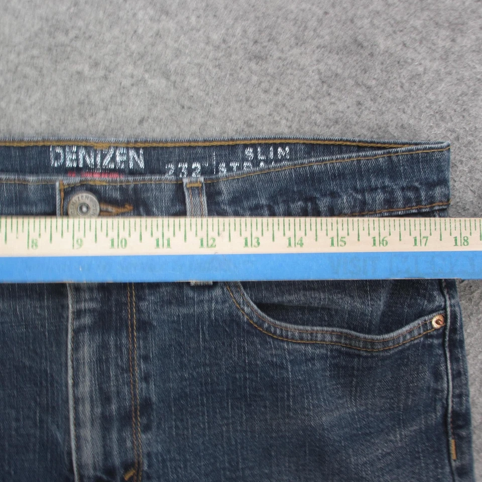 Pantalones de mezclilla Denizen From Levis para hombre 36x30 azul 232 ajustados calce recto lavado medio Foto 3 de 4