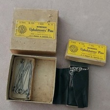 4 Doz VTG Osbourne 929 3" Upholsterer Pins Nickel Plated Original boxes England