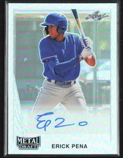 Erick Pena 2020 Leaf Metal Draft 1990 Silver Auto #LA-EP1