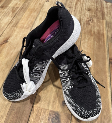 Sketchers Women's 8.5 Air Cooled Memory Foam Black Gray Comfort NEW