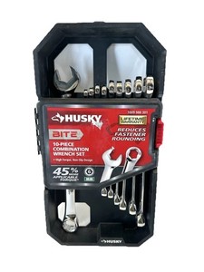 Husky BITE 10 Piece Metric Combination Wrench Set Model HBCW10XLM