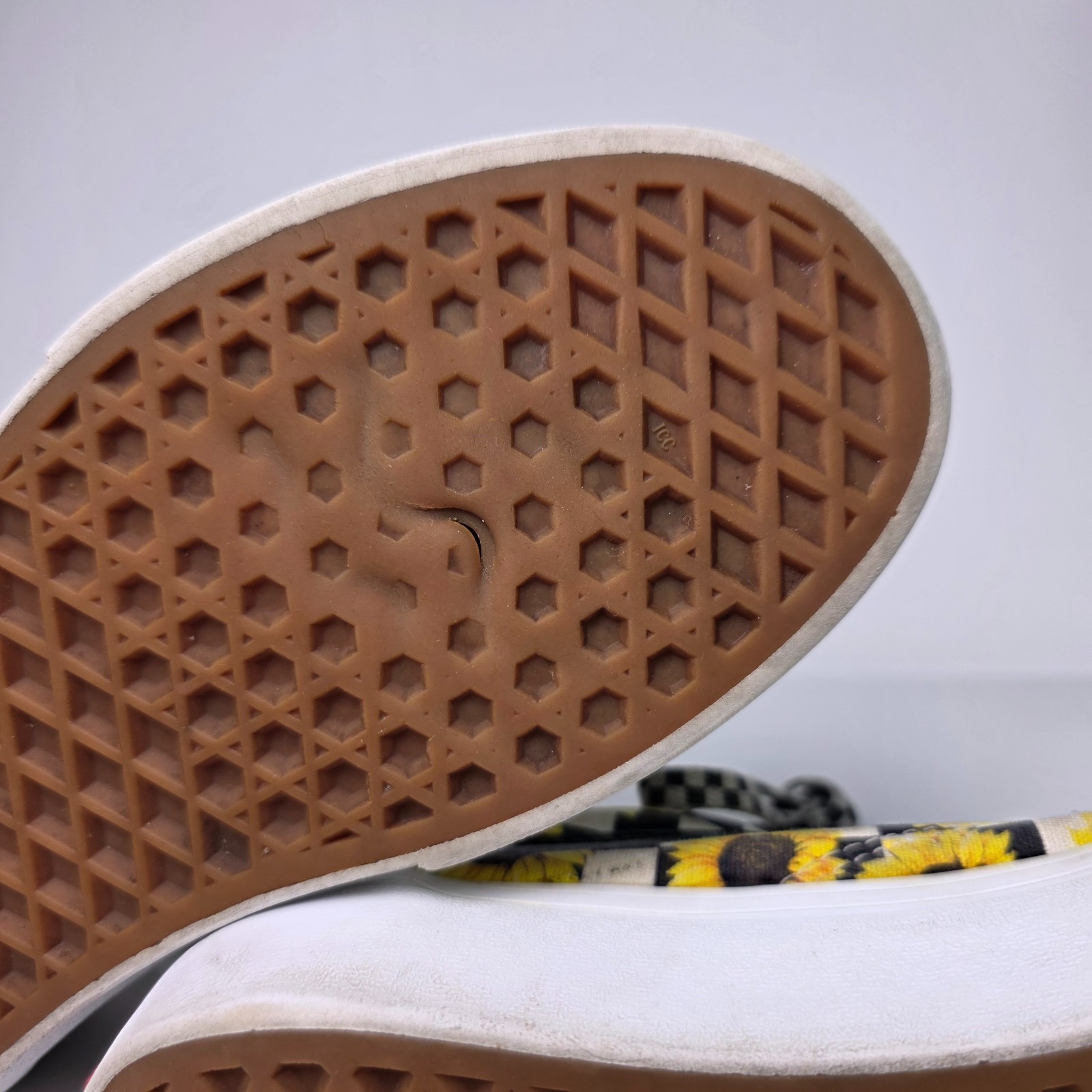 Vans Old Skool Sneakers Black White Checkerboard Sunflower Canvas Shoes M5.5/W7 thumbnail 5