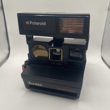 Polaroid Sun 660 Autofocus Camera Black USED UNTESTED