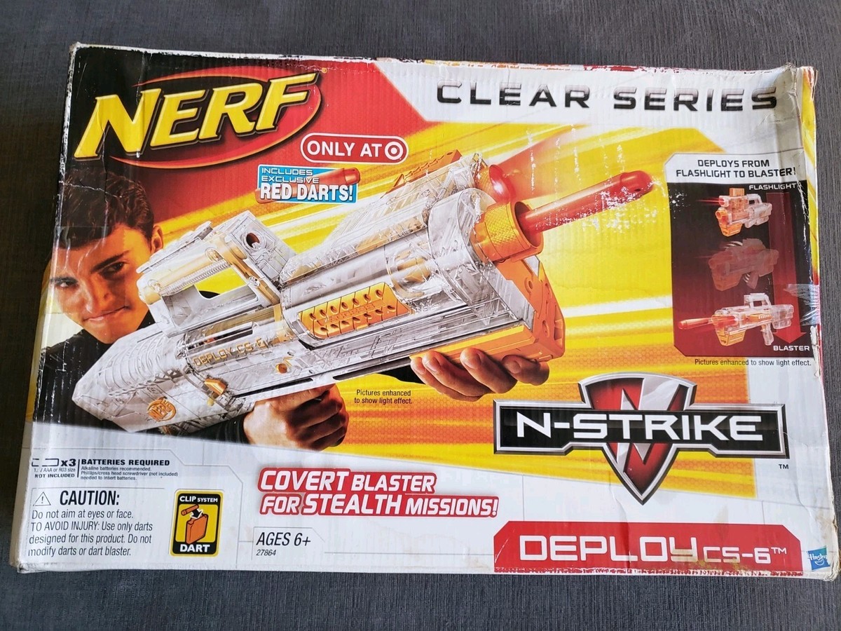 NERF ホワイトアウト デプロイ CS-6 光るライト NIB Nerf CLEAR N-Strike Deploy CS-6 Blaster Gun Flashlight Clip