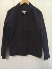 Fat Face Folk Men's Jacket Chore Zip & Button Up Navy Blue Cotton Small HB