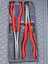 Snap-on Long Nose Pliers 15" set tray Straight & 35 degree 415CP & 915CP EXC+++