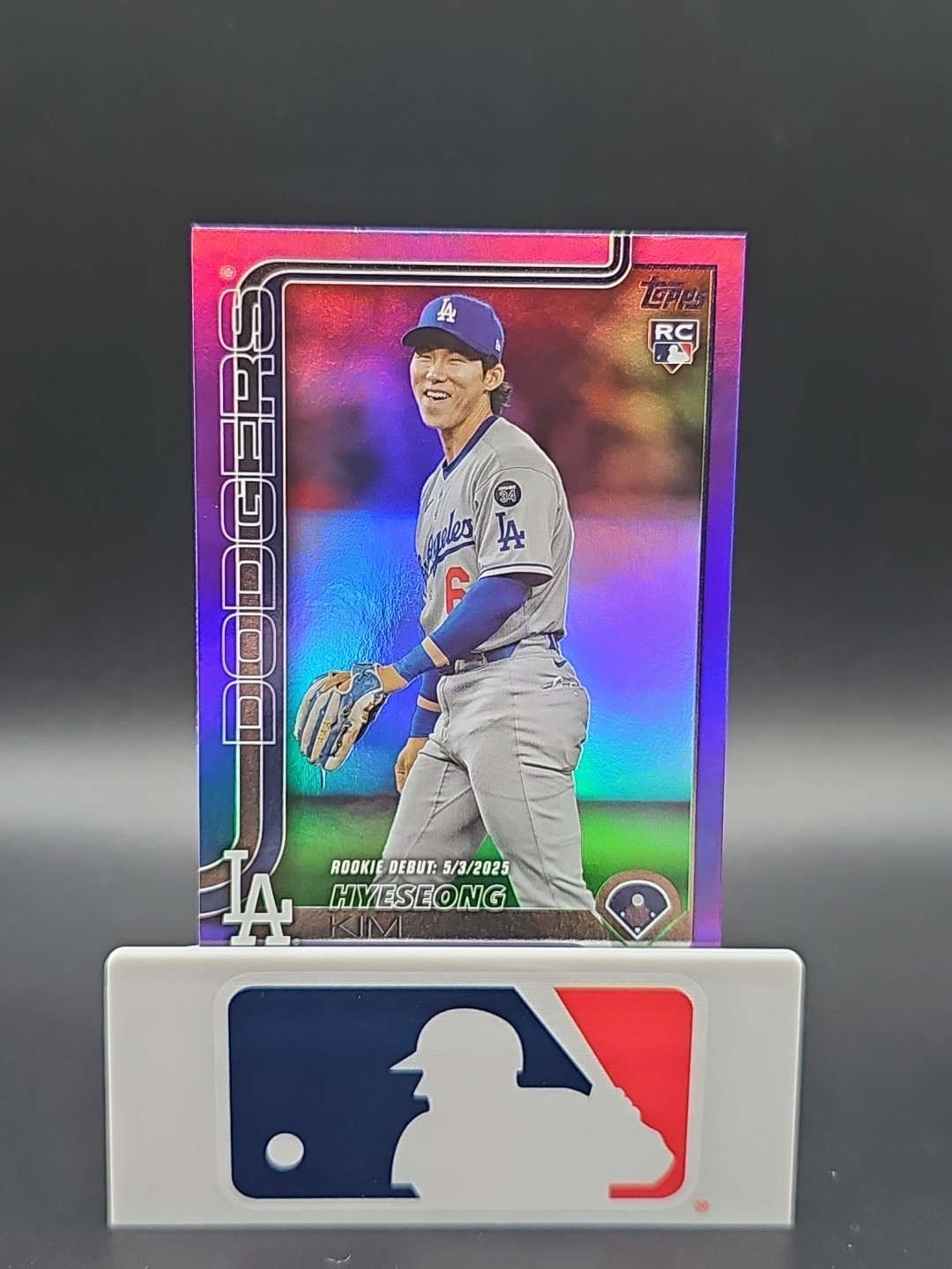 Hyeseong Kim 2025 Topps Update #US312 Dodgers Purple Rainbow Foil #/250 Rookie