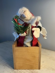 Vintage JAX of Maine Handcrafted Maple Jack In The Box Santa Claus Christmas 5"