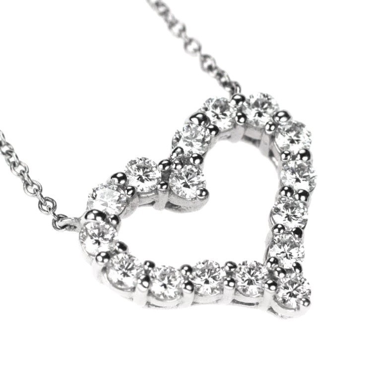 TIFFANY & Co. Platinum .54ct Diamond Heart Pendant Necklace $6,500