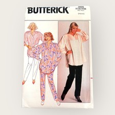 Vintage 1980s Butterick Sewing Pattern 3605 Misses Shirt Pants Size P-S-M